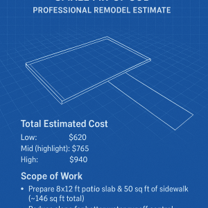 Blueprint illustration for concrete resurfacing estimate